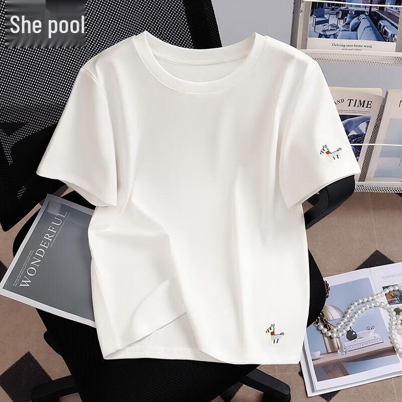 Women s Casual Embroidered Short Sleeve T-Shirt S