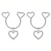 2 Pezzi Anello Finto Capezzolo a Forma di Cuore con Pendente Acciaio Inossidabile Anelli per Capezzoli Senza Perforazione Clip On Anelli per Capezzoli Piercing Finto per il Corpo