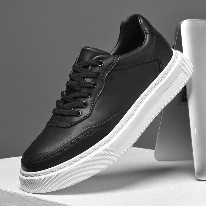 Fashion British Men's Shoe Trend Thick Soled Wear-resistant Low Cut Leather Casual Shoes High-quality New Men's Business Dress Shoes