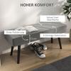 Bench Upholstered Bench Bed Bench, Velvet Look, 100 X 36 X 45 Cm, Grey