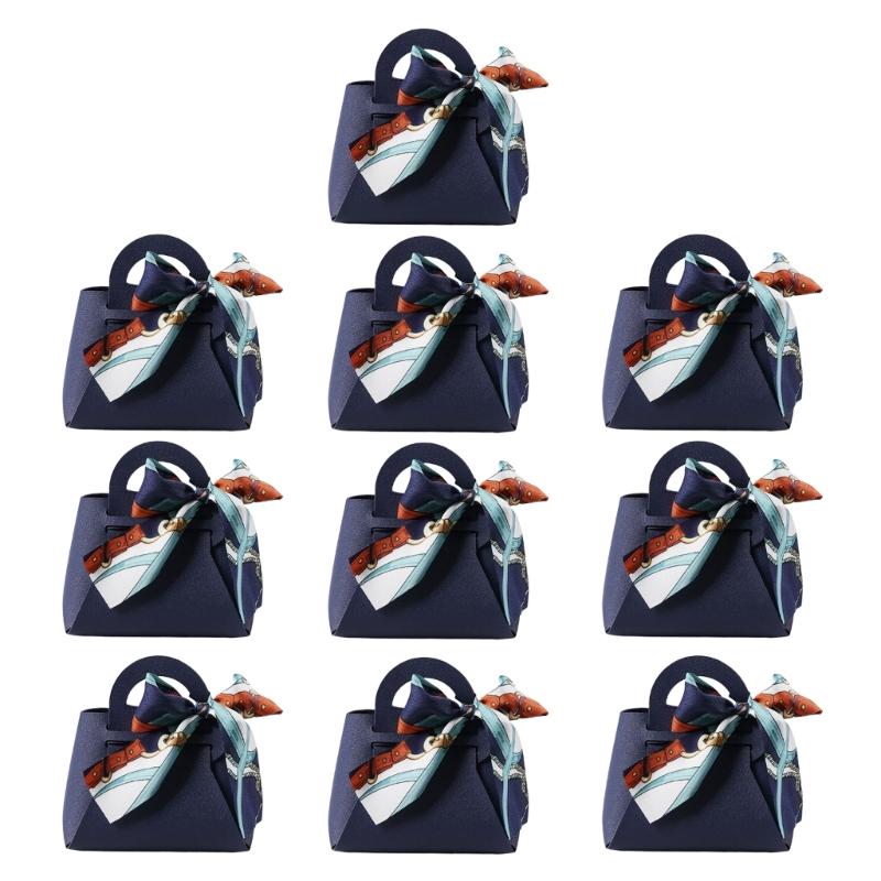 10 Peças Caixa de Embalagem de Couro Elegante Bolsa de Viagem de Couro Pequena Bolsa de Doces Caixa de Armazenamento de PU para Joias e Pequenos Itens