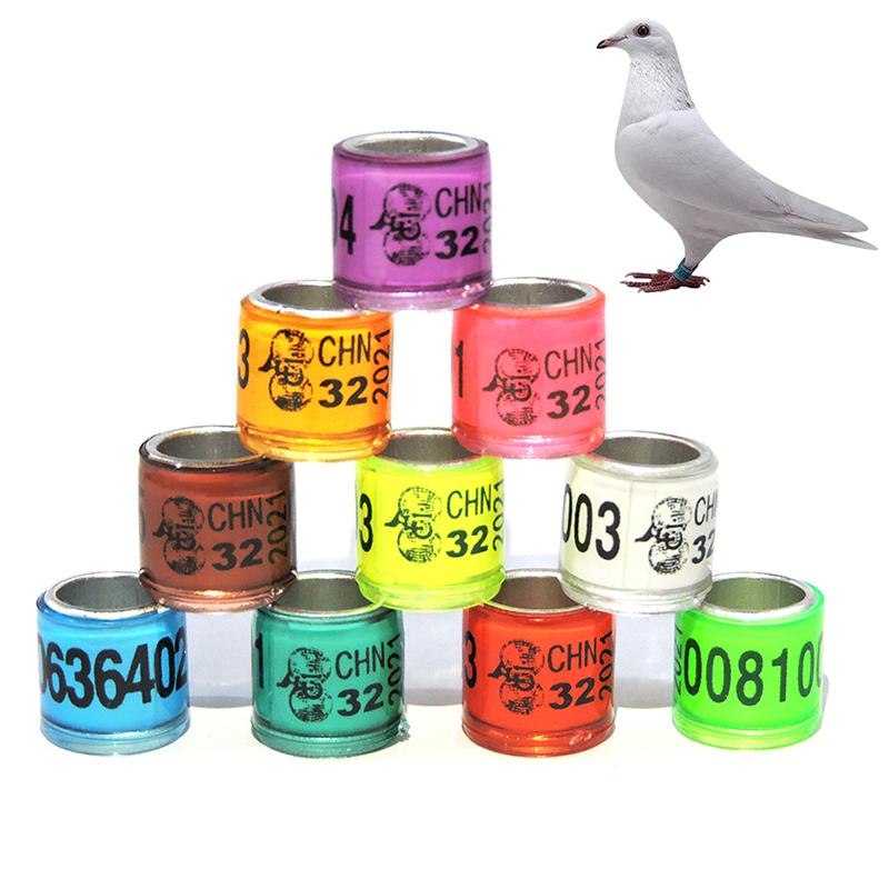 20Pcs Pigeon Foot Ring With Word 2025 Quality Durable Bird Ring Multicolor