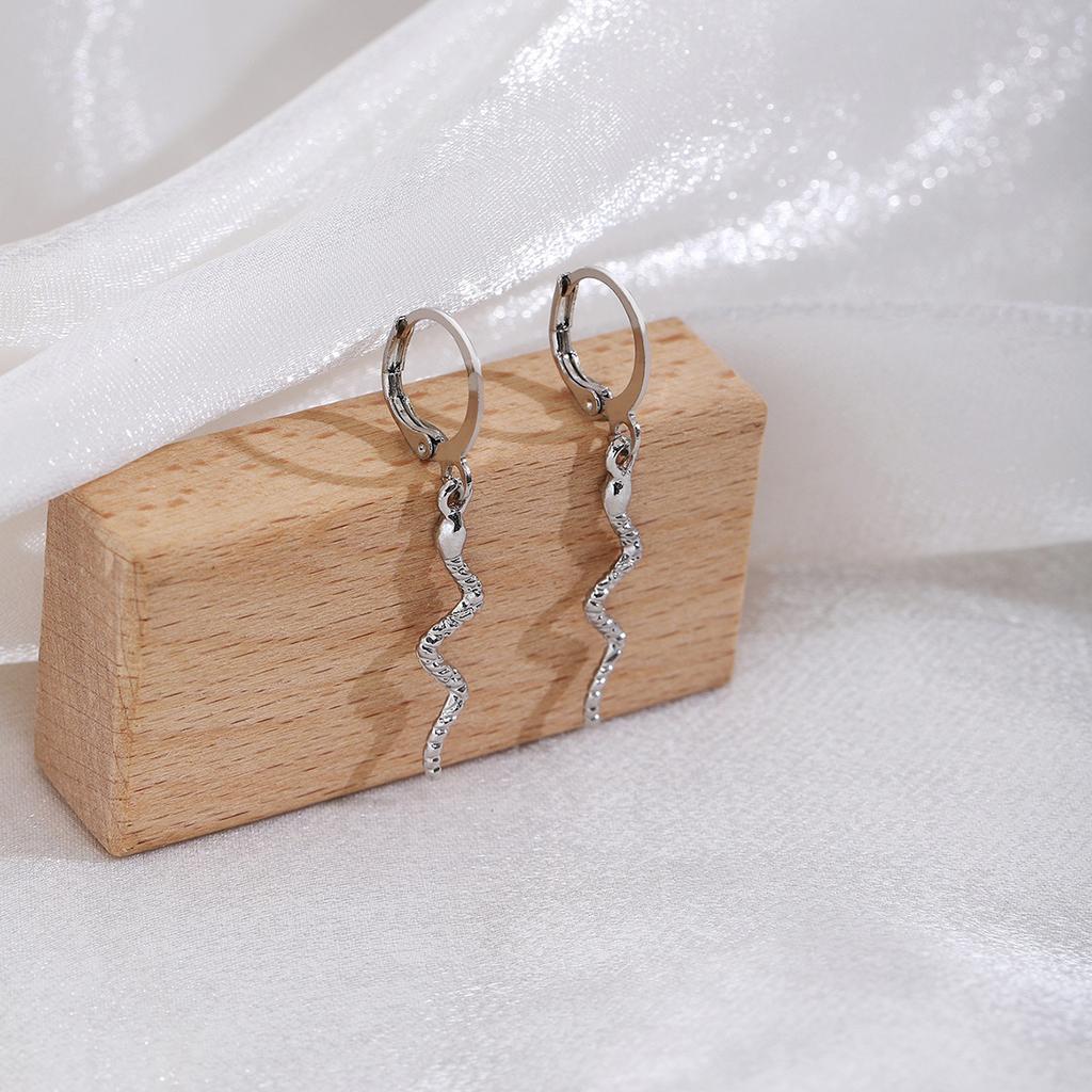 Irregular Snake Pendant Ear Buckle, Exaggerated Temperament Metal Style High-End Fashion Earrings