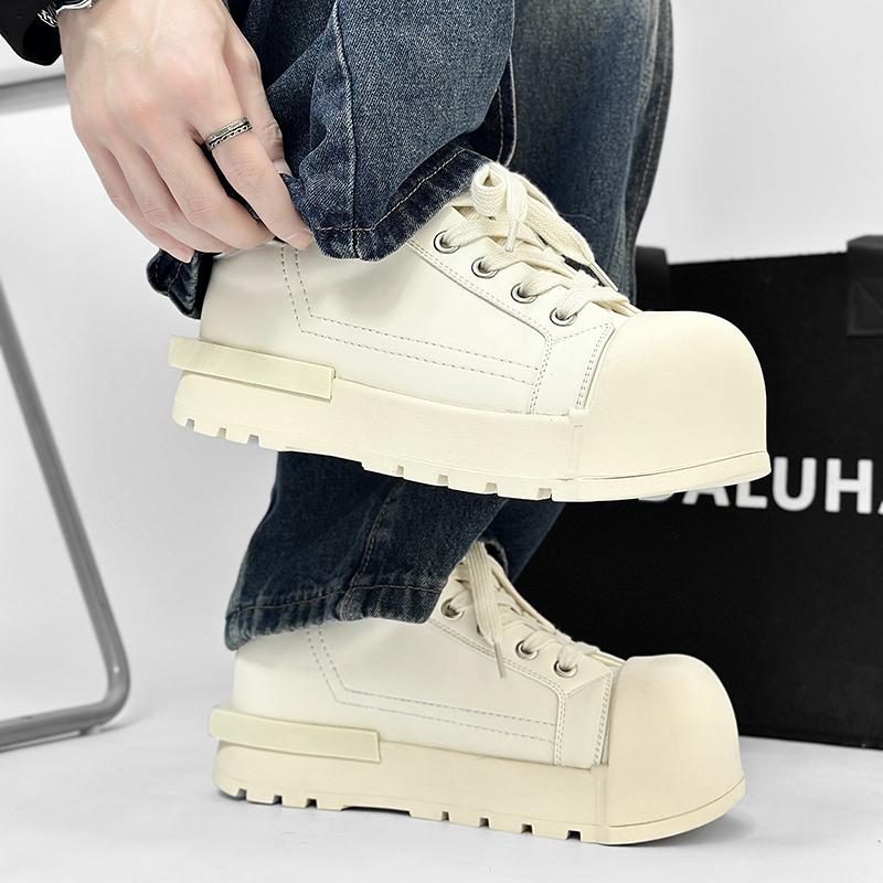 Thick soled couple derby shoes Fashion designer's New style Outdoor leisure walking Daily quality youth Black and white shoes