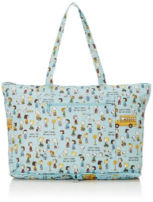 Snoopy Foldable Tote Bag PN128 Bus Stop Blue H0001 PN128 Hapitas(R)
