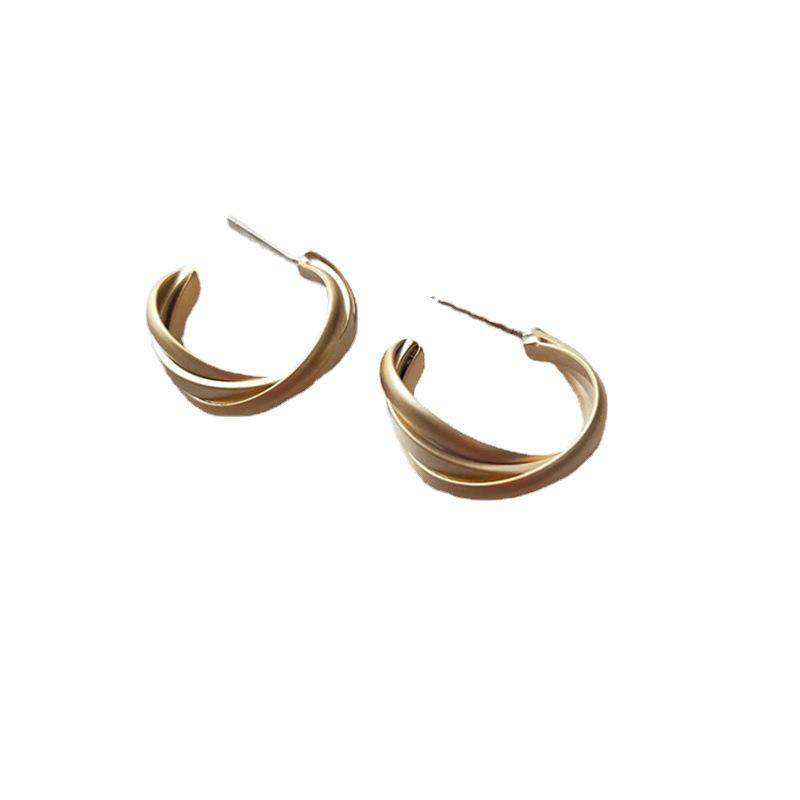 Silver Needle Geometric Metal Earrings - High-End, Light Luxury Fashion for Women
