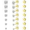 Moissanite Lab Created Diamond Earrings 0.6ctw-3.0ctw Solitaire Studs, D Color VVS1, Hypoallergenic 925 Sterling Silver, 14K White Gold Plated,