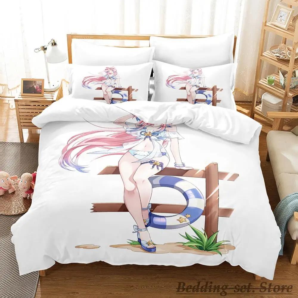 Genshin Impact Sangonomiya Kokomi Bedding Set Cartoon Anime Three-piece Set Adult Kid Bedroom Duvetcover Sets Kawaii Girls
