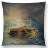 Latest Mysterious Imagine Animals Cushion Cover Forest Raven Fantasy Clouds Sky Moon Stars Earth Dream Girl Prints  Pillow Case