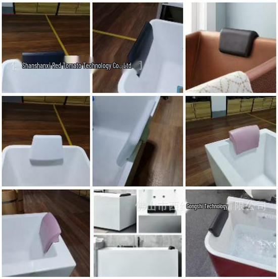 

Waterproof Shockproof Elastic Bathroom Spa Pillow with Easy Installation 260*150 mm