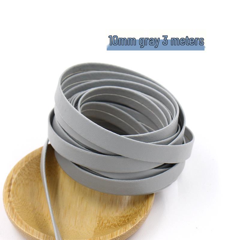 1 cm breiter PU-Leder-Paspelbesatz - 10 mm flaches Band für DIY-Schmuck, Kleidung, Gepäck und Bastelarbeiten