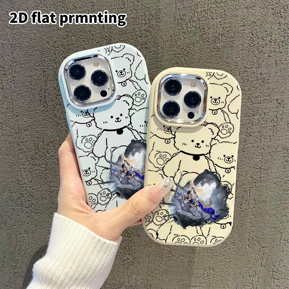 Phone Case: 2D Flat Design Suitable for iPhone 18 17 16 15 14 13 Pro Protective Case, Couple Style, Blonde Beast Ears, Christmas and Halloween Gift