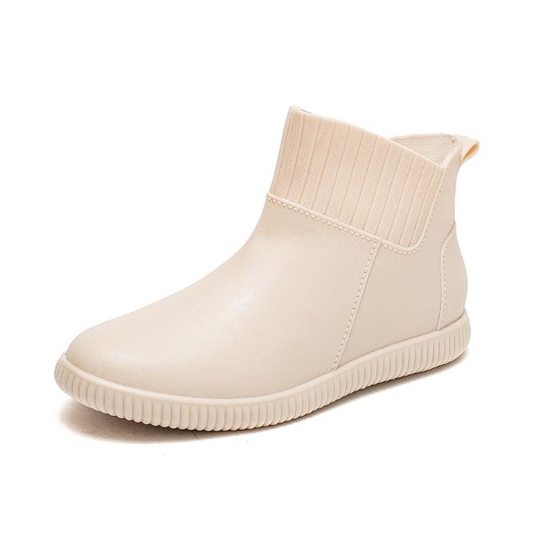 Kitchen work waterproof shoes rain shoes rain boots non-slip women's summer adult rubber shoes overshoes short tube thickened fashion