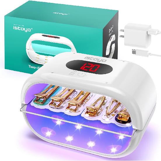 ISTOYO Two-Sided UV Resin Light, UV Light for Resin with Digital Display and Longer Time Setting(2m,3m,5m), Split Usagable, Large UV Resin Lamp for