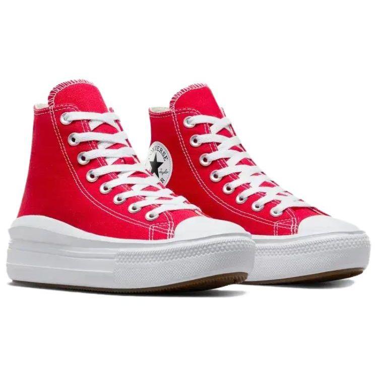 Converse All Star Move Shock Absorbing Durable High Top Skate Shoes Women Sneakers Red White A09073C