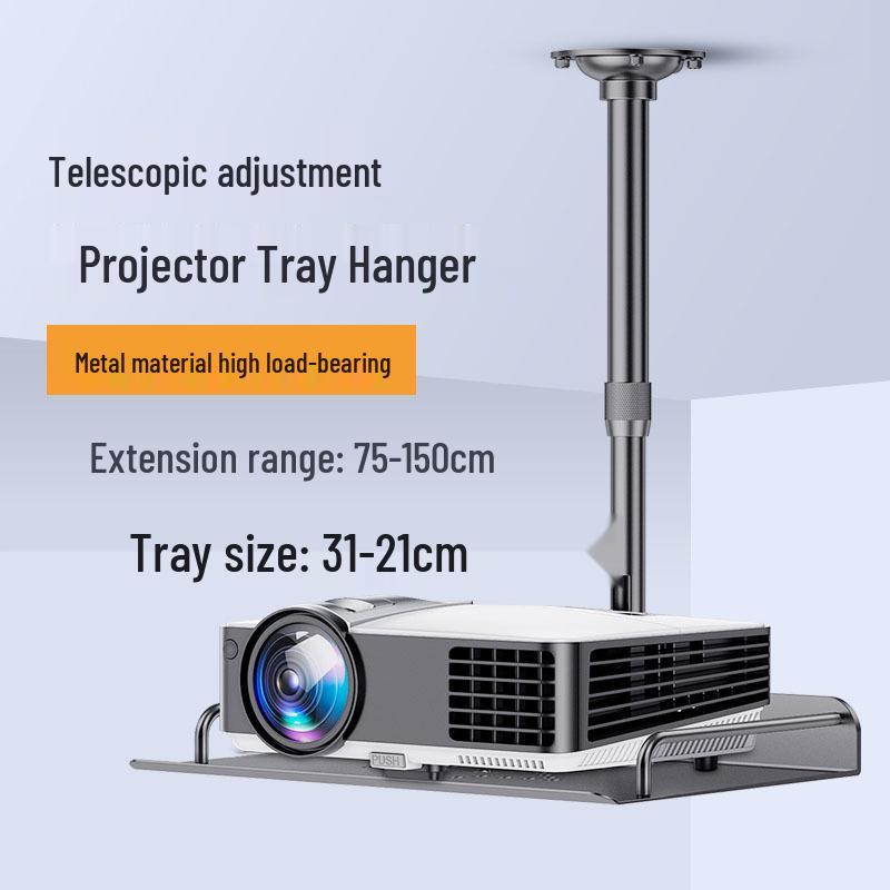 Versatile Projector Ceiling Mount and Wall Bracket with Retractable Lift and Shelf