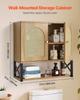 Bathroom Wall Cabinet, with 2 Doors and Adjustable Shelf, Over the Toilet Storage Medicine Cabinet Wall Mounted, Hanging Organizer with Shelves & Open