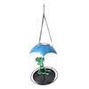 Solar Bird Feeder LED Light Outdoor Bird Feeder Frog or Dwarf Holding Umbrella Bird Feeder for Garden Backyard Decoration