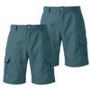 Men's Color Cargo Shorts 2-Pack with Button and Elastic Waist, 6 Pockets