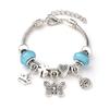 Vintage Handmade Alloy Large Hole Glass Bead Elephant Tree of Life Design Transparent Bracelet Multiple Styles Available