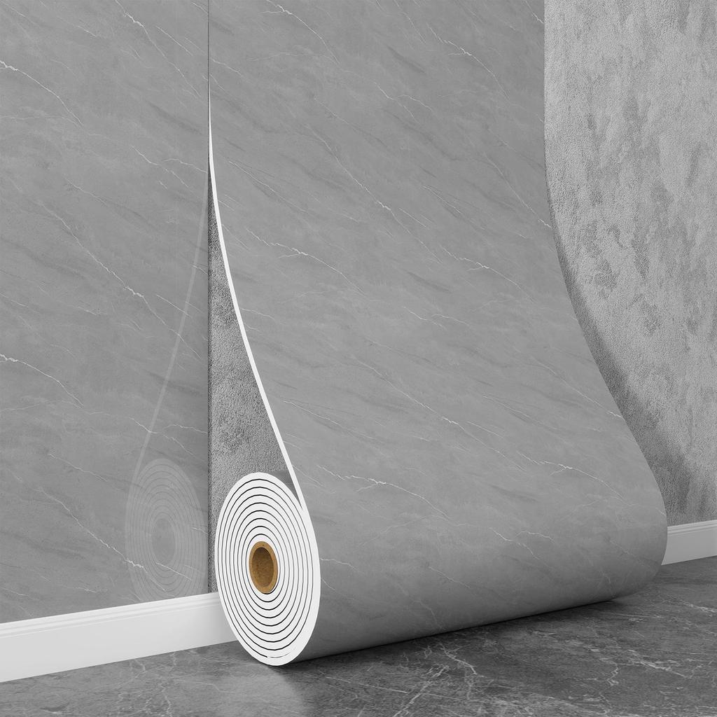 Self-Adhesive Waterproof Imitation Marble Tile Wall Sticker for Bathroom, Living Room, Kitchen, and TV Background.