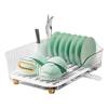 Dish Drying Rack Compact Kitchen Dish Rack Large Rust-Proof Dish Drainer With Utensil Holder