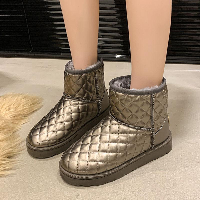 Fashion Winter Waterproof Snow Boots for Women Fleece-lined Chunky Woman Shoes Hot Comfortable and Elegant Lamb Y2k Booties On Promotion