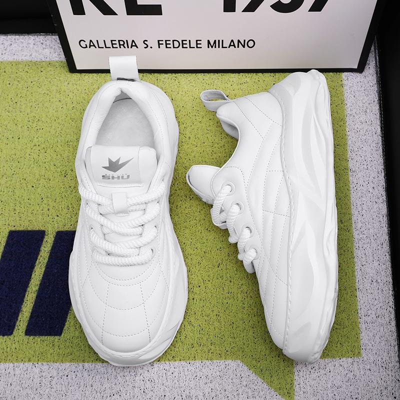 

Новая мужская обувь, обувь для скейтбординга, спортивные кроссовки, противоскользящая уличная обувь с толстой подошвой, модная универсальная обувь для отдыха 39 белый