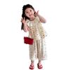 Girl Summer Sleeveless Outfit Set With Lace Trim For Ages 3 To 8