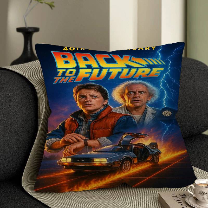 Classic Movie Clips Back To The Future Delorean Time Machine Pillow Anime Pillow Sofa Bed Head Pillow Cover x cm