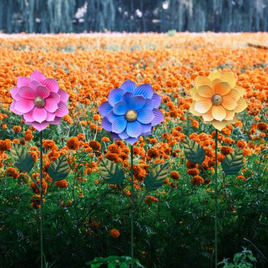 Metal Flower Stake Decorative Garden Stake Outdoor Ground Insert Flower Stake