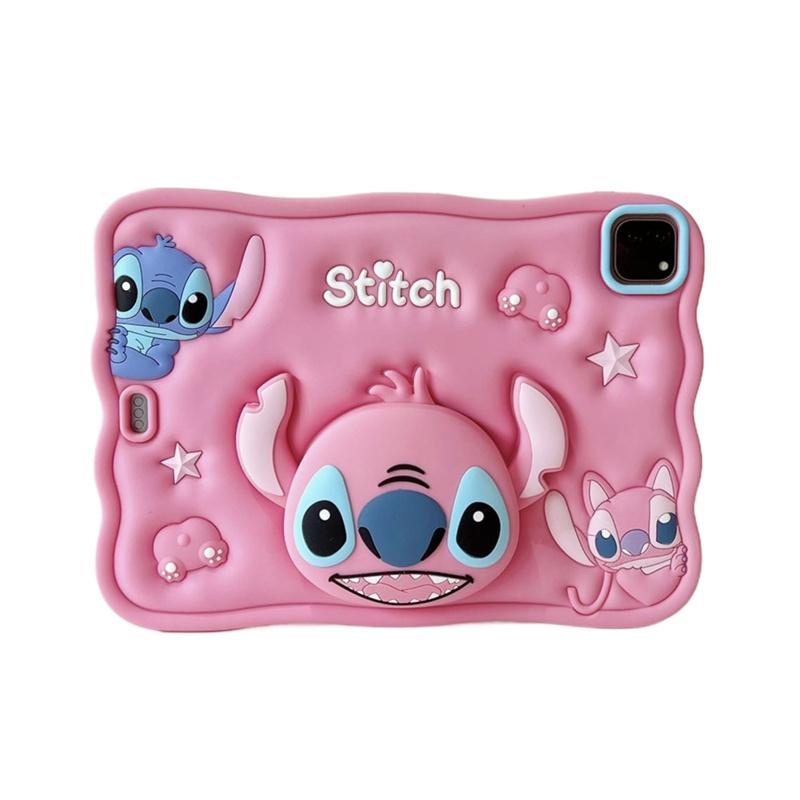 

3D Cartoon Stitch Silicone Tablet Protective Case For IPad Air Mini 2 3 4 5 6 10.9 Pro A16 11 10 9 8 7th Generation Child Case IPad Mini 1 2 3 7.9 розовый