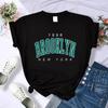 Camisetas Vintage Brooklyn Nueva York para Mujer Oversize Manga Corta Americana Ropa Casual Tops de Calle para Mujer