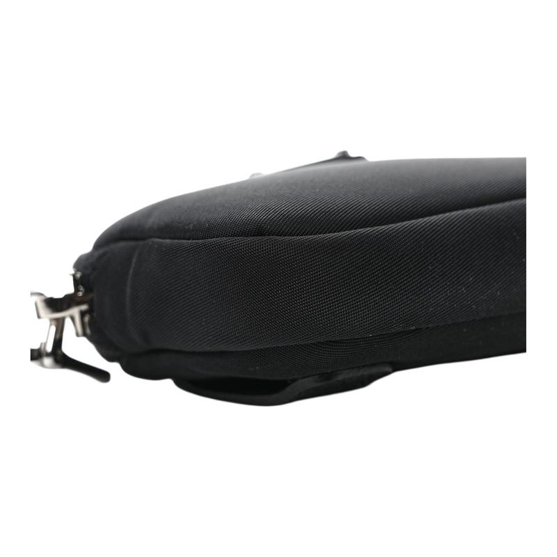 Prada Brand logo zipper closure nylon waist bag men's black