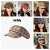 Vintage karierter achteckiger Hut für Damen Herbstmode Trendiges Barett Vielseitige lässige Schirmmütze
