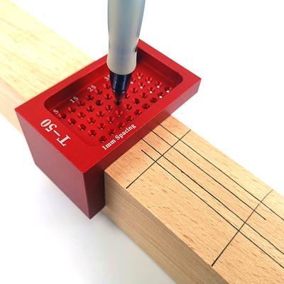 Woodworking Scribe 50mm T-type Hole Scribing Ruler Aluminum Alloy Line Drawing Marking Gauge DIY Measuring Tools Carpentry Ruler