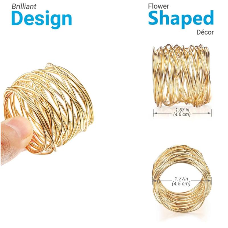 Twisted Wire Mesh Napkin Rings Holders Décor Dinner Party Wedding Christmas Gathering