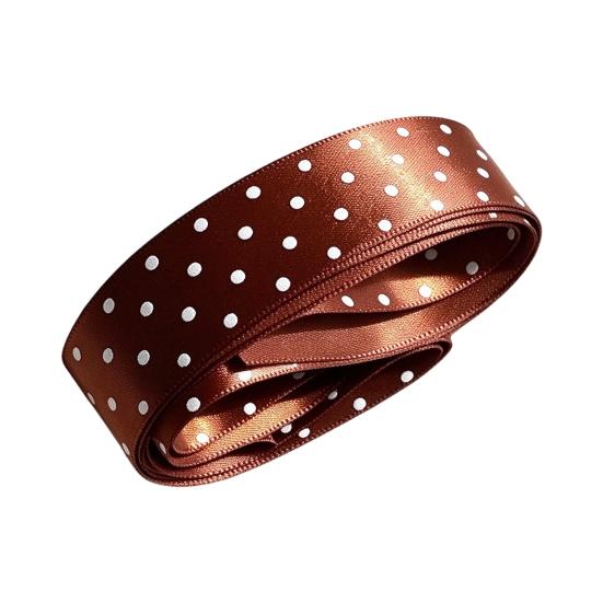 Soft Ribbon for Party Favors 1" x 5 Yards Polka Dot Satin Gift Wrapping and Crafting,Boutique Packaging Fabric Wedding Decorations Flower Arrangements