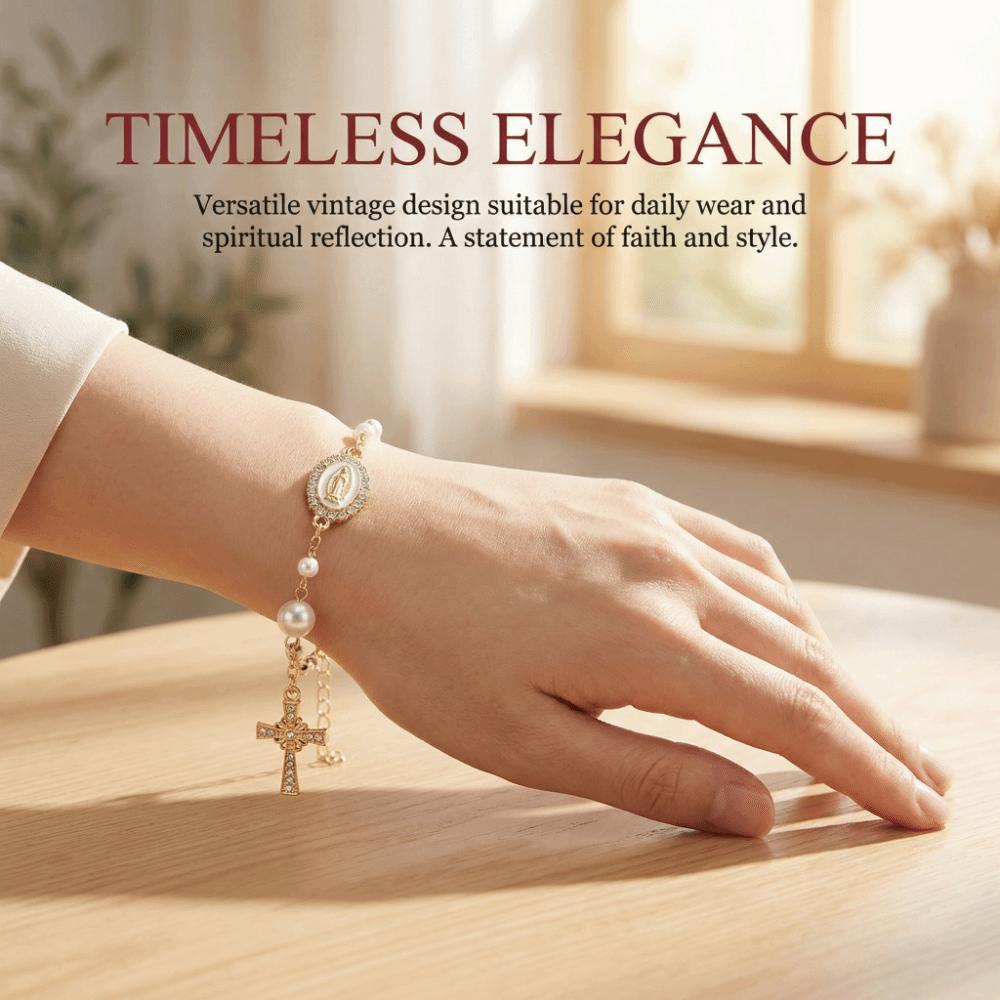 Adjustable Women's Hand Bracelet Bangle Prayer Bracelet Cross Pendant Bracelet  Gifts