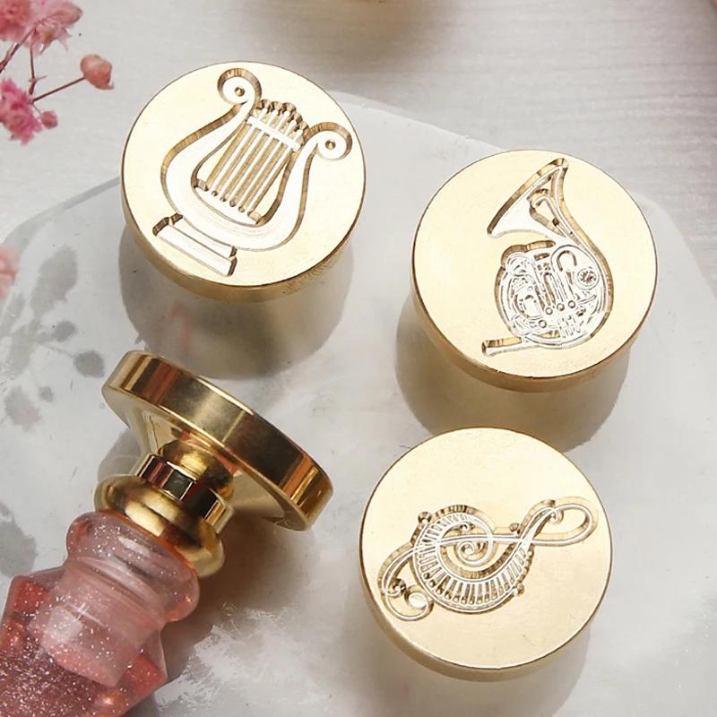 Wax Seal Stamp Retro Musical Instruments Art Vocal Pattern Stamp Replace Head DIY Scrapbooking Vintage Wedding Invitation Cards