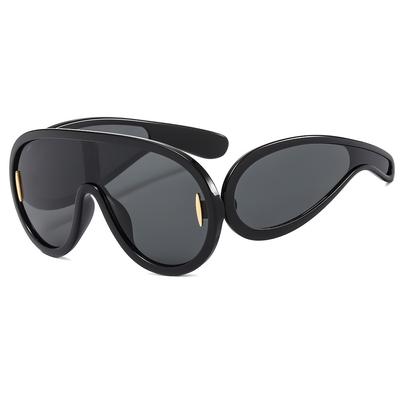 Einteilige Sonnenbrille mit großem Rand, Sport-Sonnenbrille für Herren mit breitem Bein