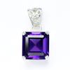 CERTIFIED Natural Purple Amethyst 24 Ct 925 Sterling Silver Gems Square Pendant AI-20-NS