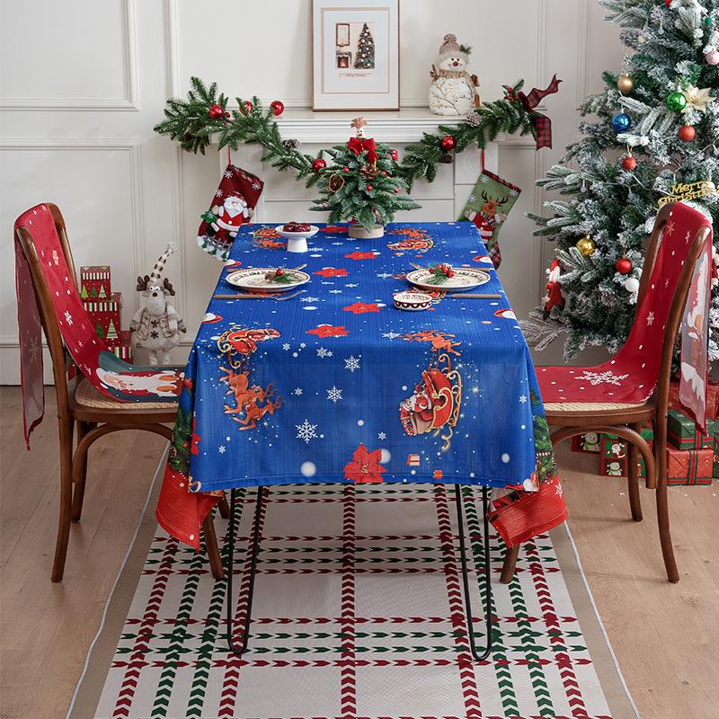 American Tablecloth Christmas Theme Table Cloth Printed Christmas Green Tablecloth Holiday Decorative Tablecloth Manufacturer