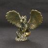 Vintage Solid Brass Owl Figurine Miniature Tea Pet Arts Crafts Desktop Small Ornament Animal Home Desk Decoration Accessories