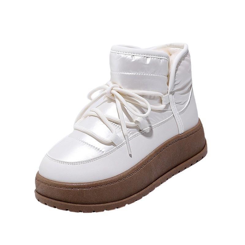 High-top snow boots, piled and thickened in winter, new outer wear, warm and non-slip short cotton shoes K