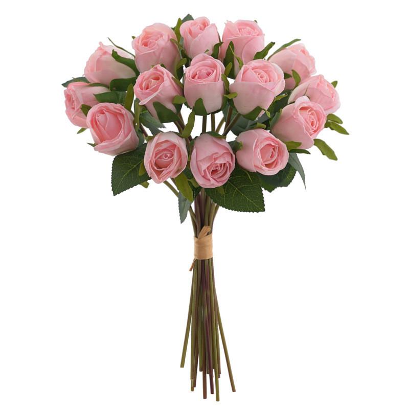 Bouquet With Rose Silk Fabric For Wedding Decor And Celebrations Outdoor