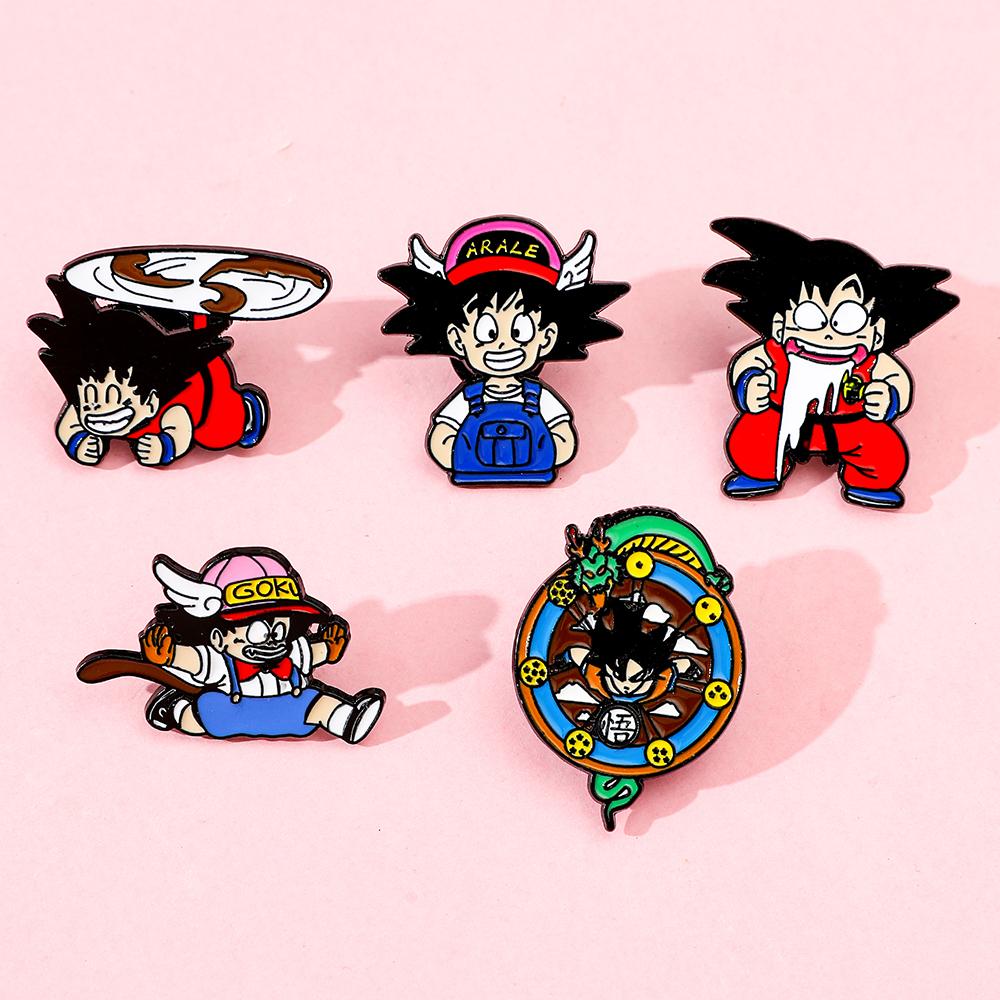 Dragon Ball Anime Wukong Alloy Brooch Japanese Cartoon Character Metal Badge Creative Accessory for Clothing Decoration