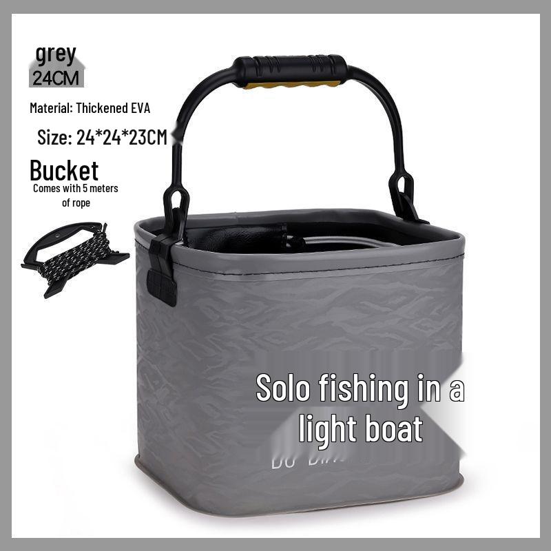 Transparent Folding EVA Fish Keeper Bucket for Camping and Fishing