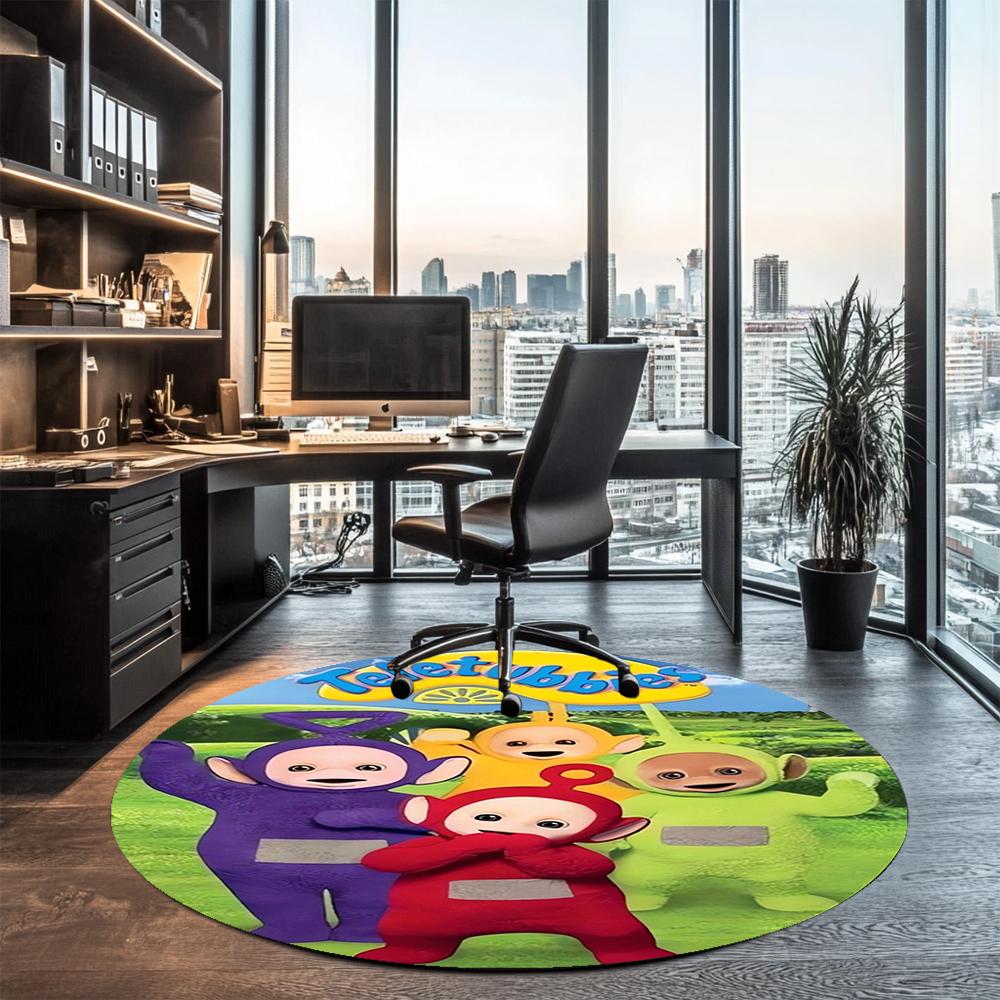 Teletubbies Printed Round Rug Carpet Chair Rug Area Rug Entryway Doormats,for Office Chair Living Room Bedroom Kitchen Room.