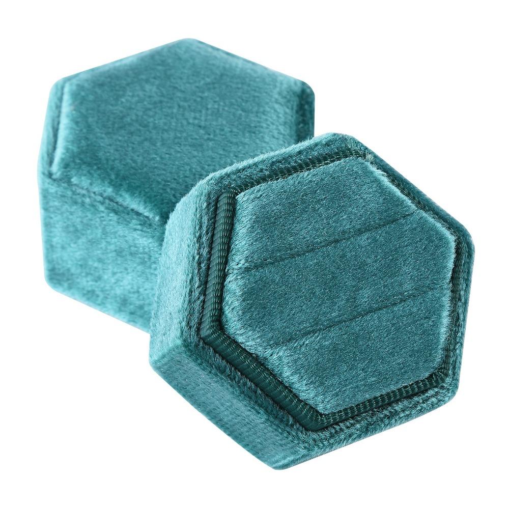 Hexagon Ring Box Velvet Gift Box New Jewelry Display Packaging  Anniversary